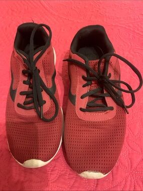 Red Athletic Sneakers with Black Accents